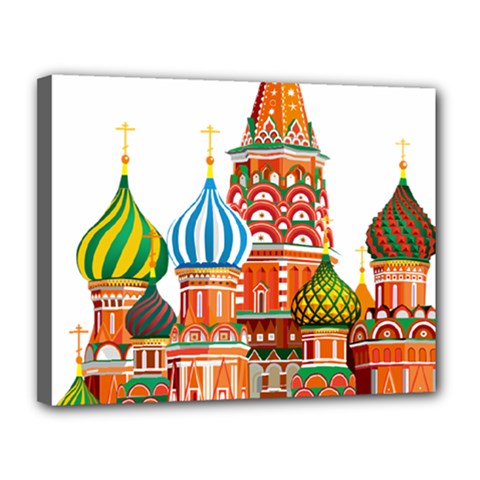 Moscow-kremlin-saint-basils-cathedral-red-square-l-vector-illustration-moscow-building Canvas 14  X 11  (stretched) by Jancukart