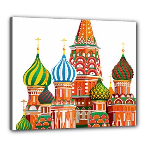 Moscow-kremlin-saint-basils-cathedral-red-square-l-vector-illustration-moscow-building Canvas 24  X 20  (stretched) by Jancukart