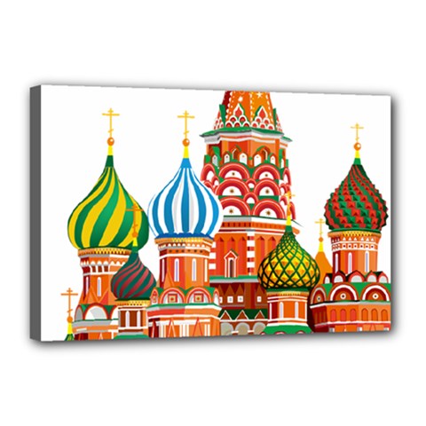 Moscow-kremlin-saint-basils-cathedral-red-square-l-vector-illustration-moscow-building Canvas 18  X 12  (stretched) by Jancukart