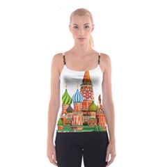 Moscow-kremlin-saint-basils-cathedral-red-square-l-vector-illustration-moscow-building Spaghetti Strap Top