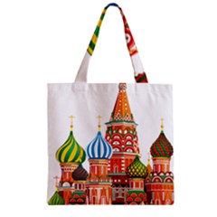 Moscow-kremlin-saint-basils-cathedral-red-square-l-vector-illustration-moscow-building Zipper Grocery Tote Bag by Jancukart