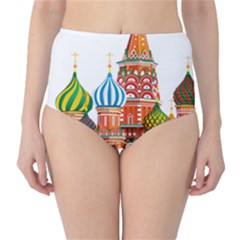 Moscow-kremlin-saint-basils-cathedral-red-square-l-vector-illustration-moscow-building Classic High-waist Bikini Bottoms by Jancukart