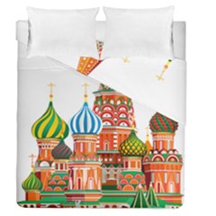 Moscow-kremlin-saint-basils-cathedral-red-square-l-vector-illustration-moscow-building Duvet Cover Double Side (queen Size)