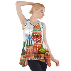 Moscow-kremlin-saint-basils-cathedral-red-square-l-vector-illustration-moscow-building Side Drop Tank Tunic by Jancukart