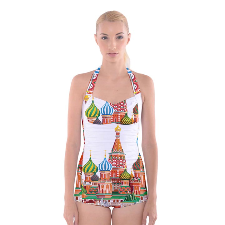 Moscow-kremlin-saint-basils-cathedral-red-square-l-vector-illustration-moscow-building Boyleg Halter Swimsuit 