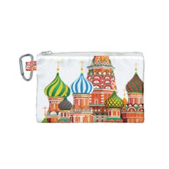 Moscow-kremlin-saint-basils-cathedral-red-square-l-vector-illustration-moscow-building Canvas Cosmetic Bag (small)