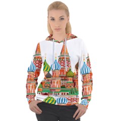 Moscow-kremlin-saint-basils-cathedral-red-square-l-vector-illustration-moscow-building Women s Overhead Hoodie by Jancukart