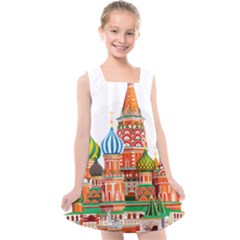 Moscow-kremlin-saint-basils-cathedral-red-square-l-vector-illustration-moscow-building Kids  Cross Back Dress