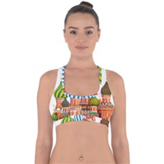 Moscow-kremlin-saint-basils-cathedral-red-square-l-vector-illustration-moscow-building Cross Back Hipster Bikini Top 