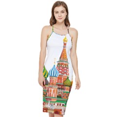 Moscow-kremlin-saint-basils-cathedral-red-square-l-vector-illustration-moscow-building Bodycon Cross Back Summer Dress by Jancukart