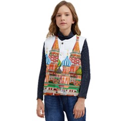 Moscow-kremlin-saint-basils-cathedral-red-square-l-vector-illustration-moscow-building Kid s Short Button Up Puffer Vest	 by Jancukart