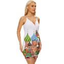 Moscow-kremlin-saint-basils-cathedral-red-square-l-vector-illustration-moscow-building Wrap Tie Front Dress View3