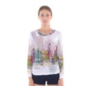 Drawing-watercolor-painting-city Women s Long Sleeve Tee View1