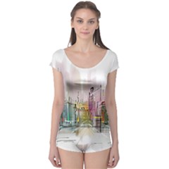 Drawing-watercolor-painting-city Boyleg Leotard  by Jancukart