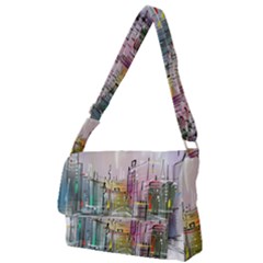 Drawing-watercolor-painting-city Full Print Messenger Bag (s)