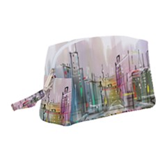 Drawing-watercolor-painting-city Wristlet Pouch Bag (medium)