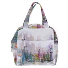 Drawing-watercolor-painting-city Boxy Hand Bag