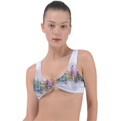 Drawing-watercolor-painting-city Ring Detail Bikini Top