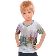 Drawing-watercolor-painting-city Kids  Sports Tee