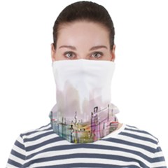 Drawing-watercolor-painting-city Face Seamless Bandana (adult) by Jancukart