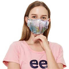 Drawing-watercolor-painting-city Fitted Cloth Face Mask (adult)