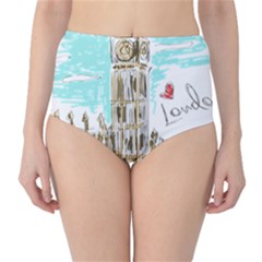 Big-ben-paris-clock-tower-vector-painted-london Classic High-waist Bikini Bottoms