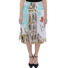 Big-ben-paris-clock-tower-vector-painted-london Classic Midi Skirt by Jancukart