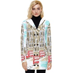 Big-ben-paris-clock-tower-vector-painted-london Button Up Hooded Coat  by Jancukart