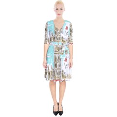 Big-ben-paris-clock-tower-vector-painted-london Wrap Up Cocktail Dress