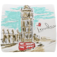 Big-ben-paris-clock-tower-vector-painted-london Seat Cushion by Jancukart