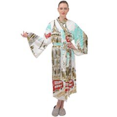 Big-ben-paris-clock-tower-vector-painted-london Maxi Velour Kimono