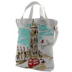 Big-ben-paris-clock-tower-vector-painted-london Canvas Messenger Bag