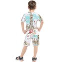 Big-ben-paris-clock-tower-vector-painted-london Kids  Tee and Shorts Set View2