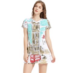 Big-ben-paris-clock-tower-vector-painted-london Women s Sports Skirt