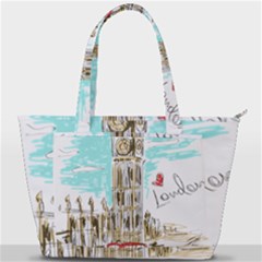 Big-ben-paris-clock-tower-vector-painted-london Back Pocket Shoulder Bag 