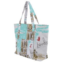 Big-ben-paris-clock-tower-vector-painted-london Zip Up Canvas Bag