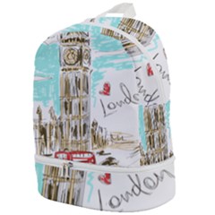 Big-ben-paris-clock-tower-vector-painted-london Zip Bottom Backpack