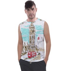 Big-ben-paris-clock-tower-vector-painted-london Men s Regular Tank Top by Jancukart