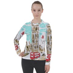 Big-ben-paris-clock-tower-vector-painted-london Women s Pique Long Sleeve Tee