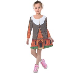 Gadang-minangkabau-people Kids  Long Sleeve Velvet Dress