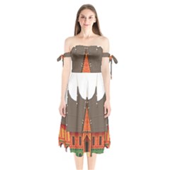 Gadang-minangkabau-people Shoulder Tie Bardot Midi Dress