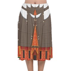 Gadang-minangkabau-people Velvet Flared Midi Skirt