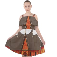 Gadang-minangkabau-people Cut Out Shoulders Chiffon Dress