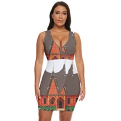 Gadang-minangkabau-people Draped Bodycon Dress by Jancukart