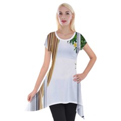 Window Short Sleeve Side Drop Tunic