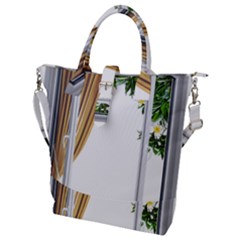 Window Buckle Top Tote Bag