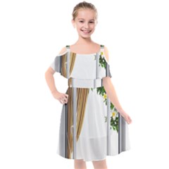 Window Kids  Cut Out Shoulders Chiffon Dress