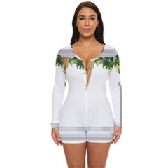 Window Long Sleeve Boyleg Swimsuit