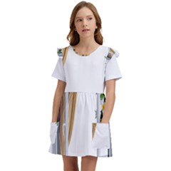 Window Kids  Frilly Sleeves Pocket Dress