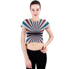 Usa-deco-background Crew Neck Crop Top